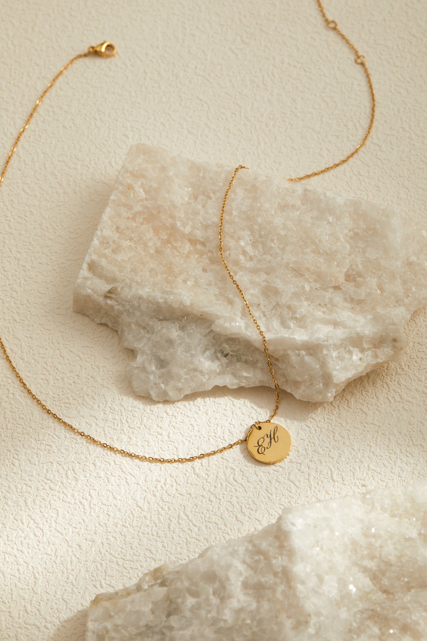 Elle Necklace - Personalized Engraved Disk