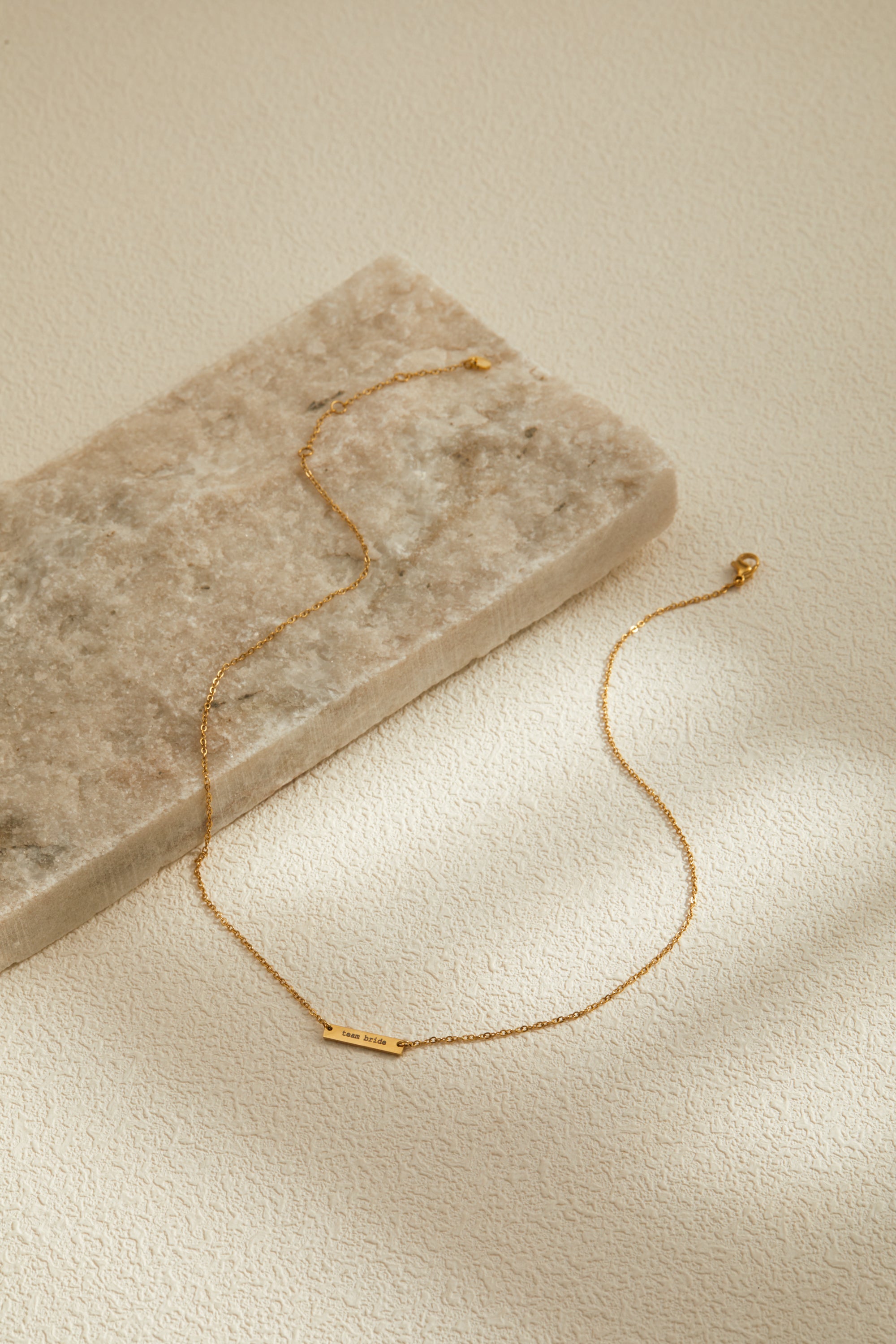 Lisa Necklace - Personalized Engraved Bar Connector Pendant