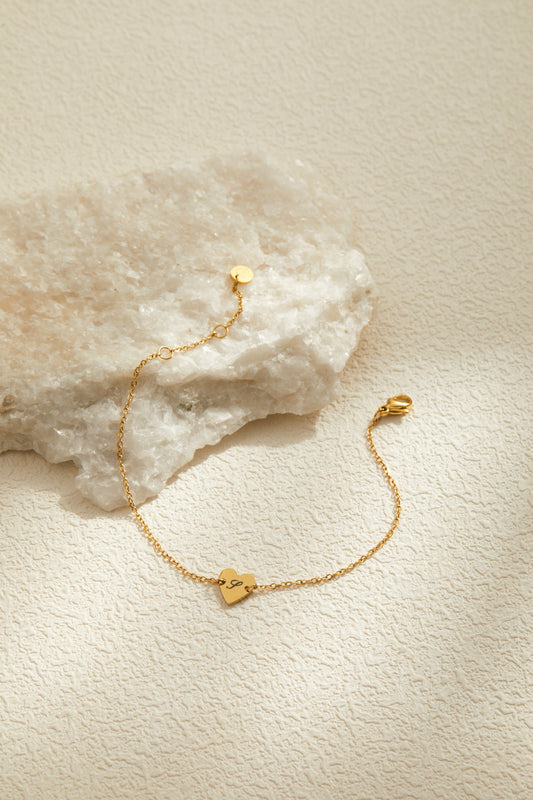 Jennie Bracelet - Personalized Engraved Heart Connector