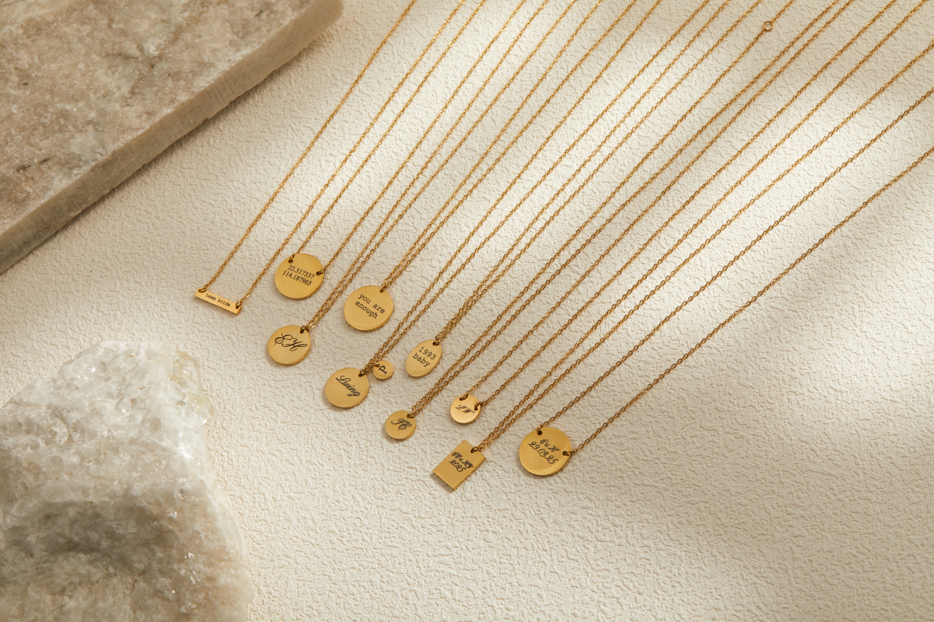 Lisa Necklace - Personalized Engraved Bar Connector Pendant