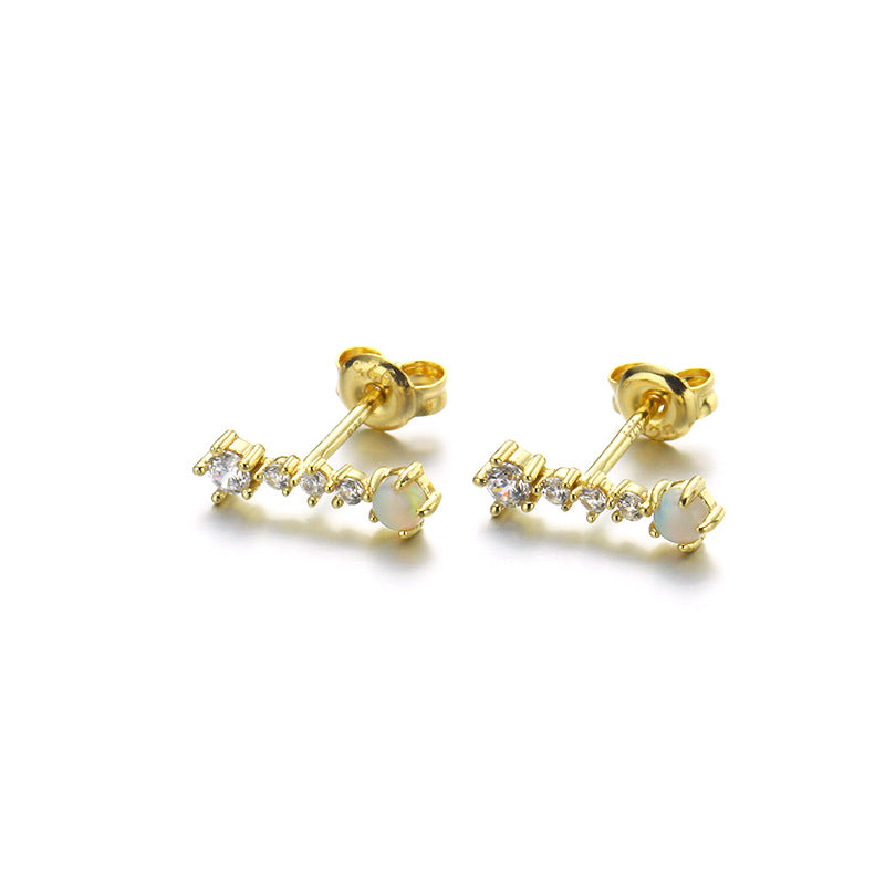 CZ Opal Drop Earrings