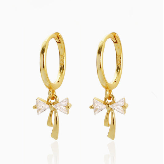 Cutesy Ribbon Bow Huggie Earrings