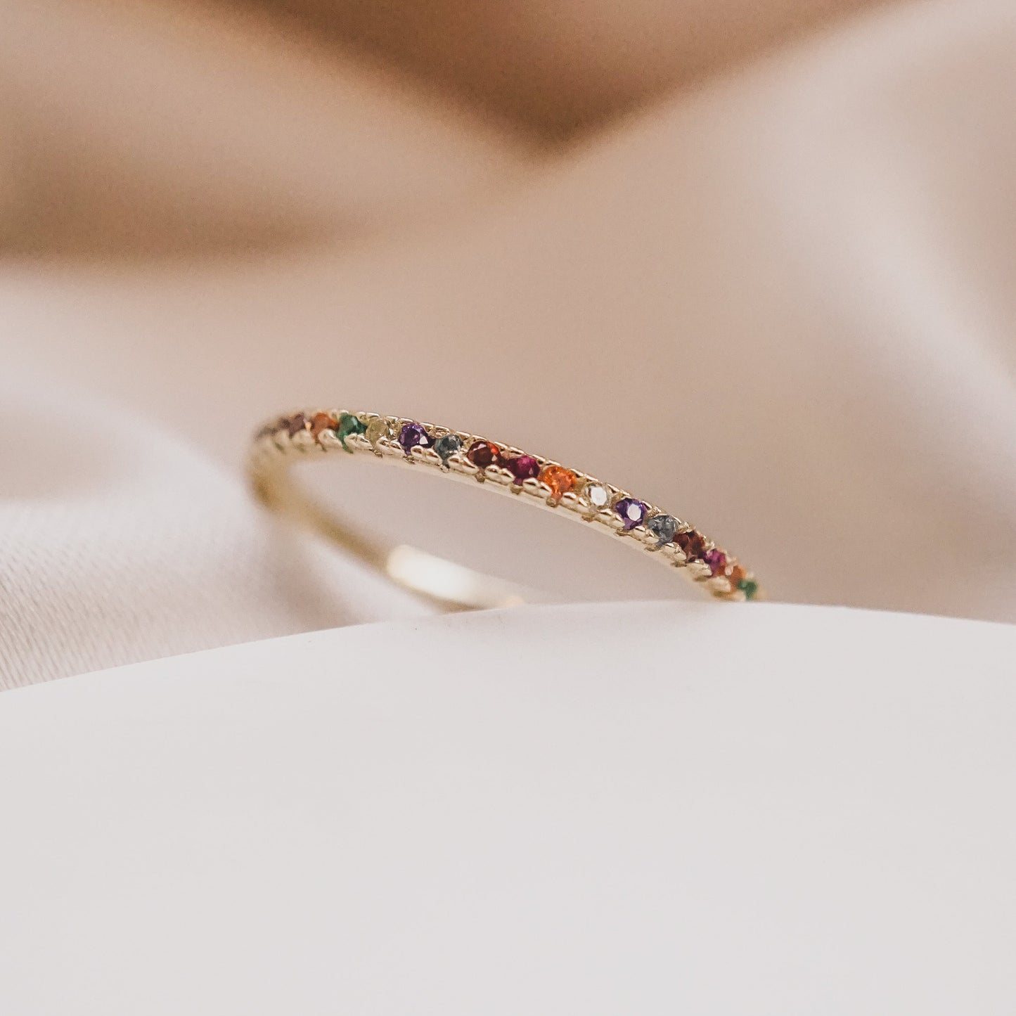Rainbow Eternity Band Ring