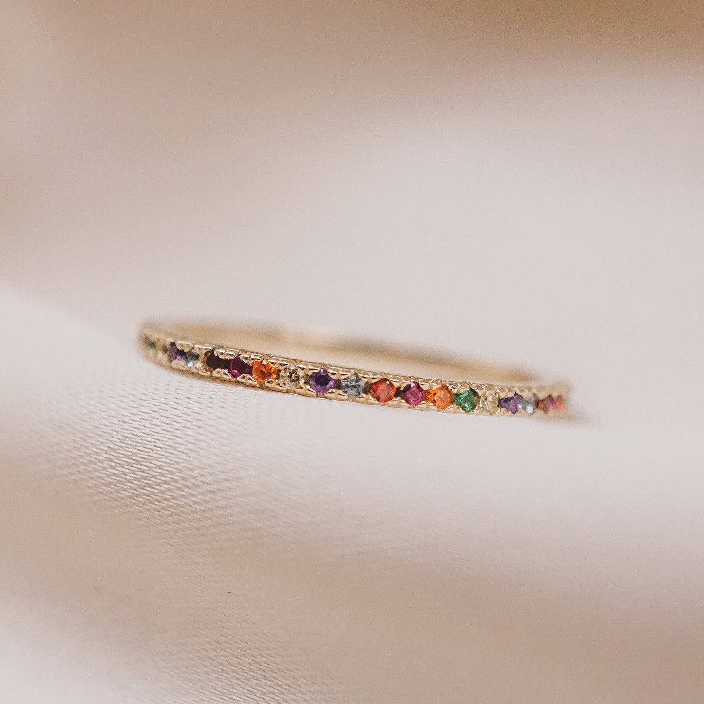 Rainbow Eternity Band Ring