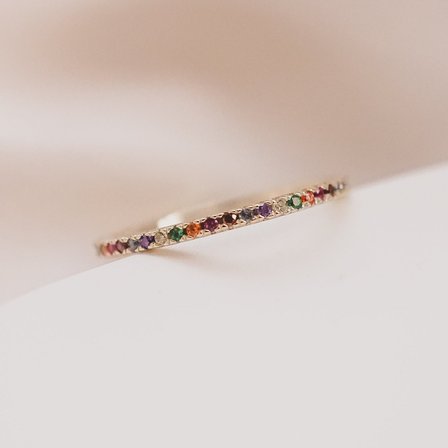 Rainbow Eternity Band Ring