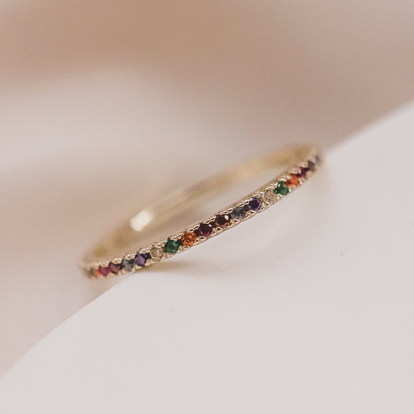 Rainbow Eternity Band Ring