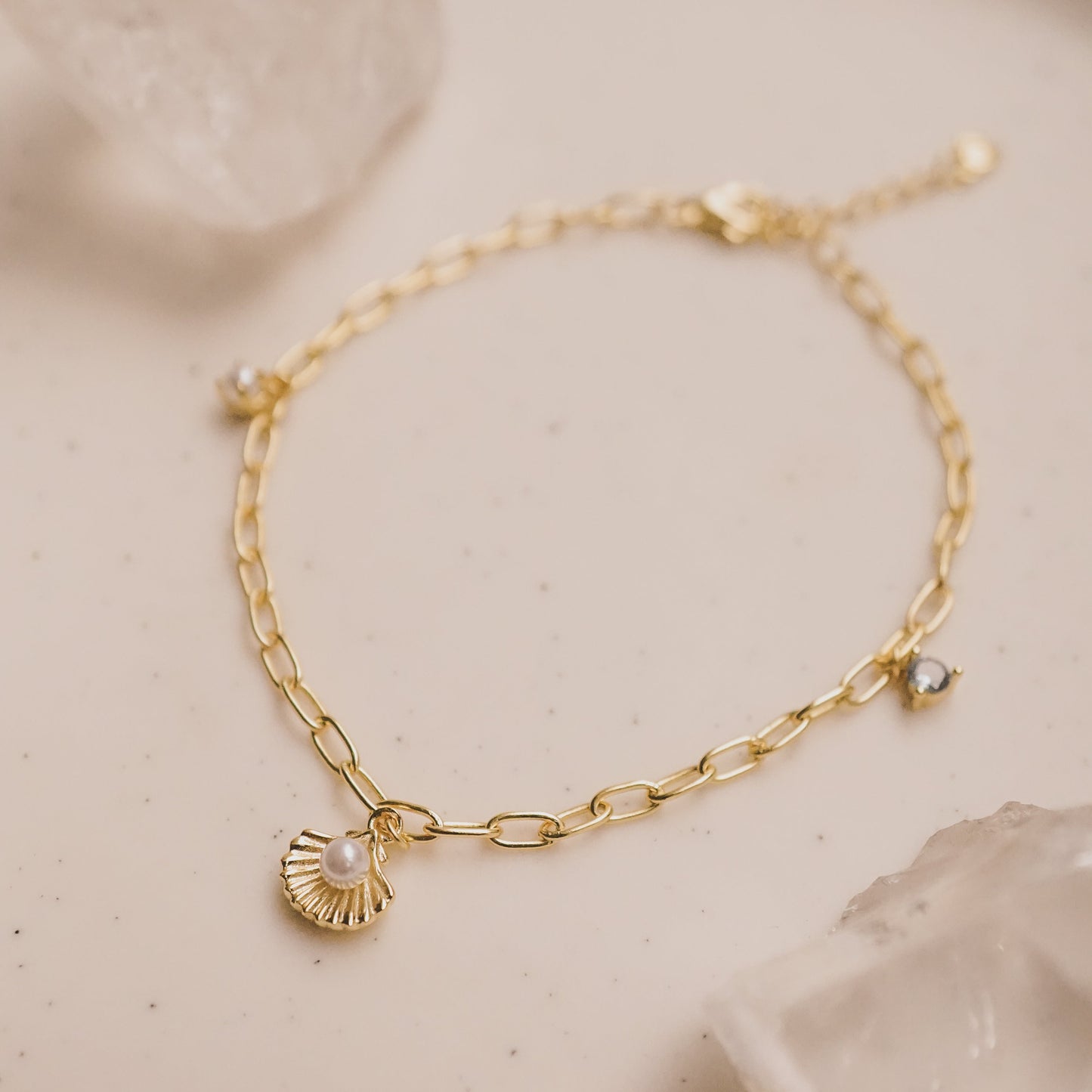 Mermaid of the Ocean Paper Clip Charm Bracelet
