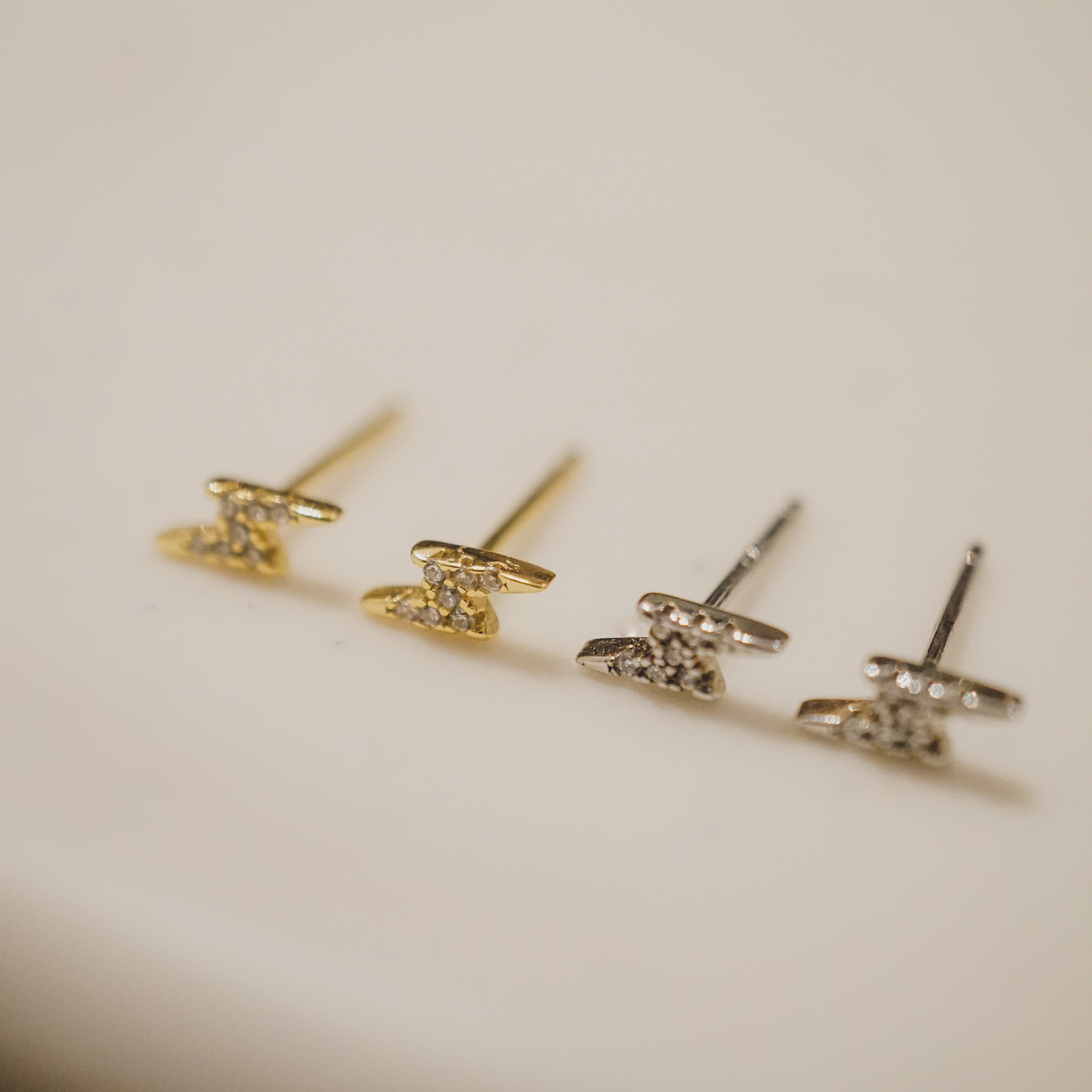 Teeny Tiny Lightning Stud Earrings