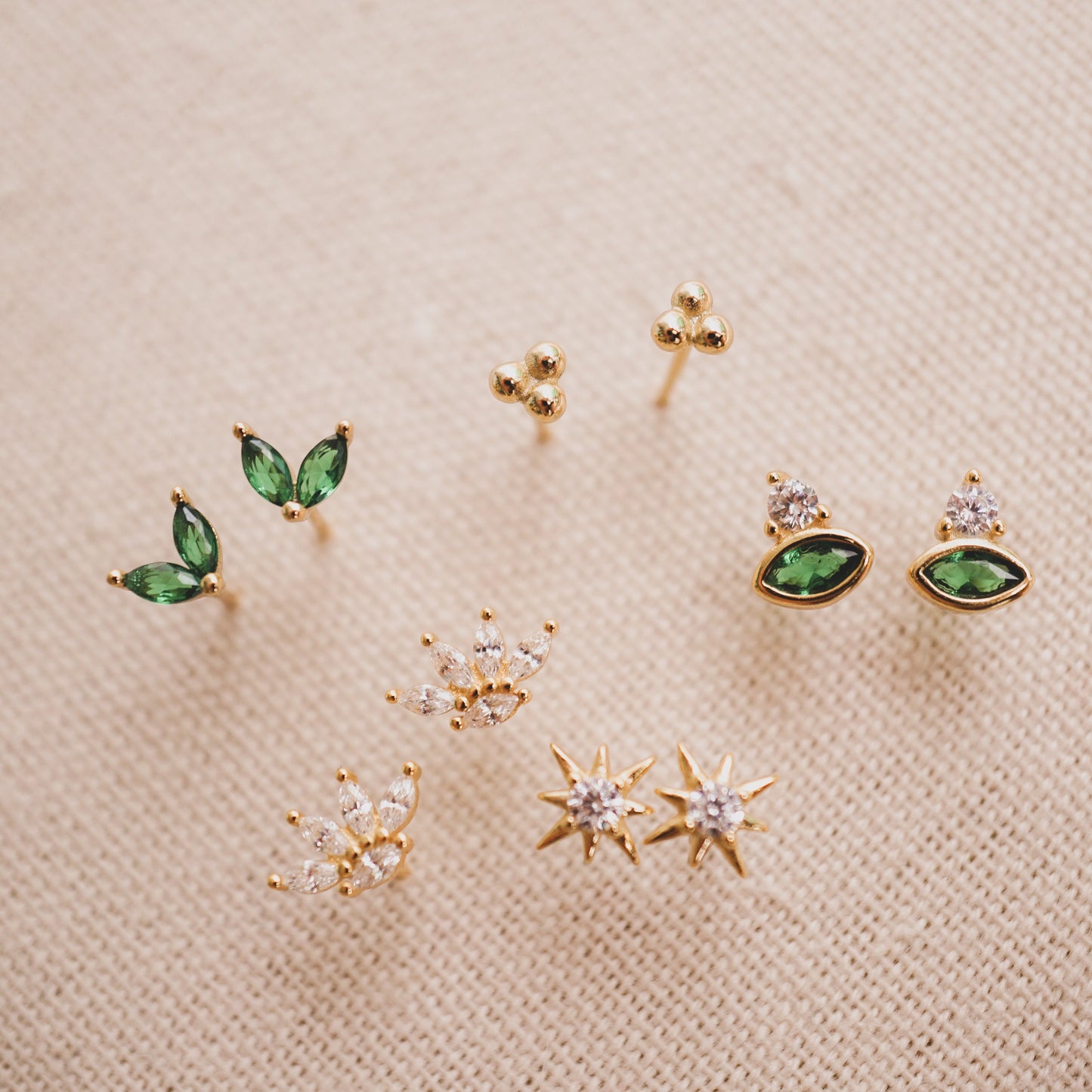 Emerald Bunny Ears Studs