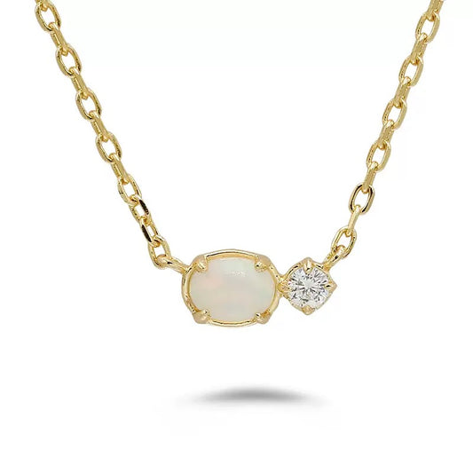 Diamond Opal Necklace
