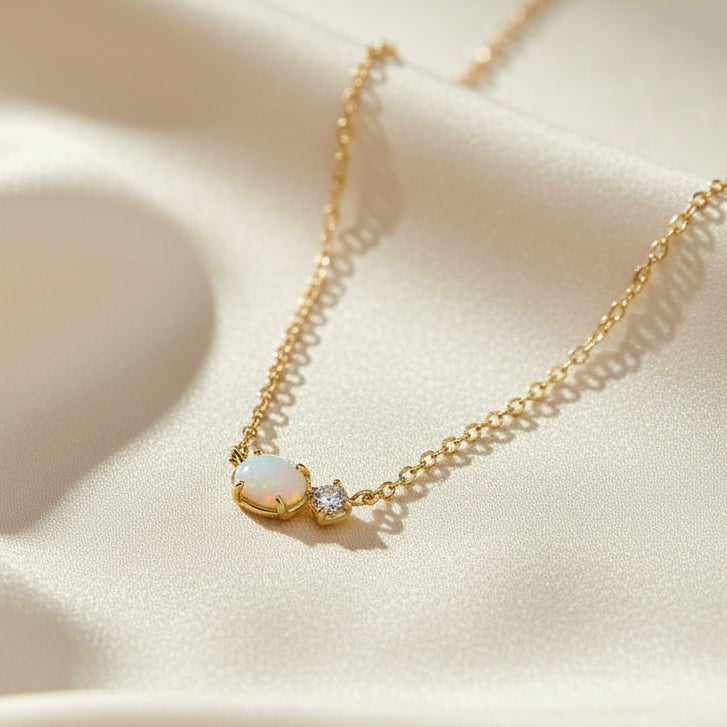 Diamond Opal Necklace
