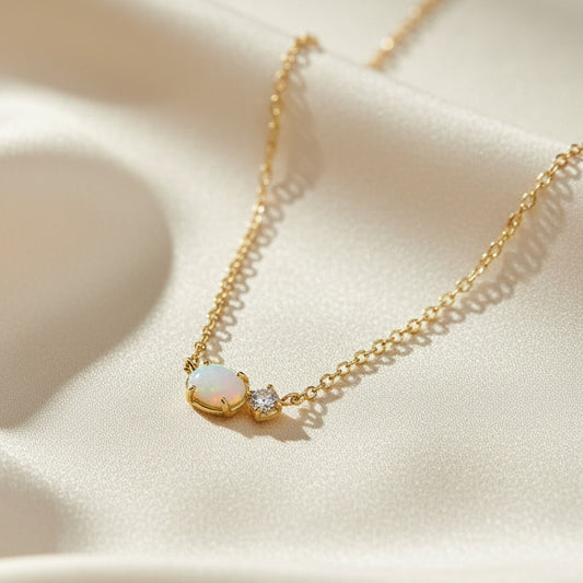 Diamond Opal Necklace