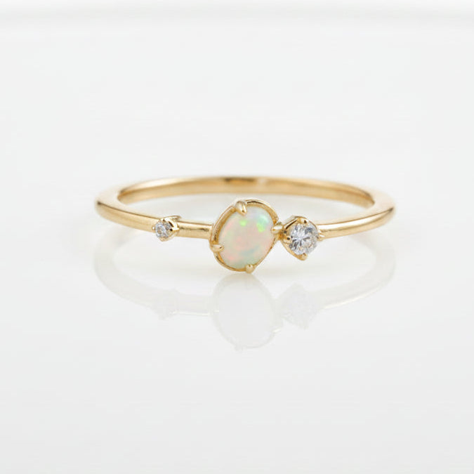 Opal Diamond Ring