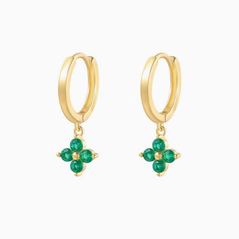 Emerald Green Lucky Clove Earrings
