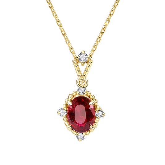Garnet Oval Necklace