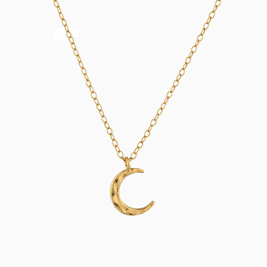 Hammered Crescent Moon Necklace - Studdedheartz