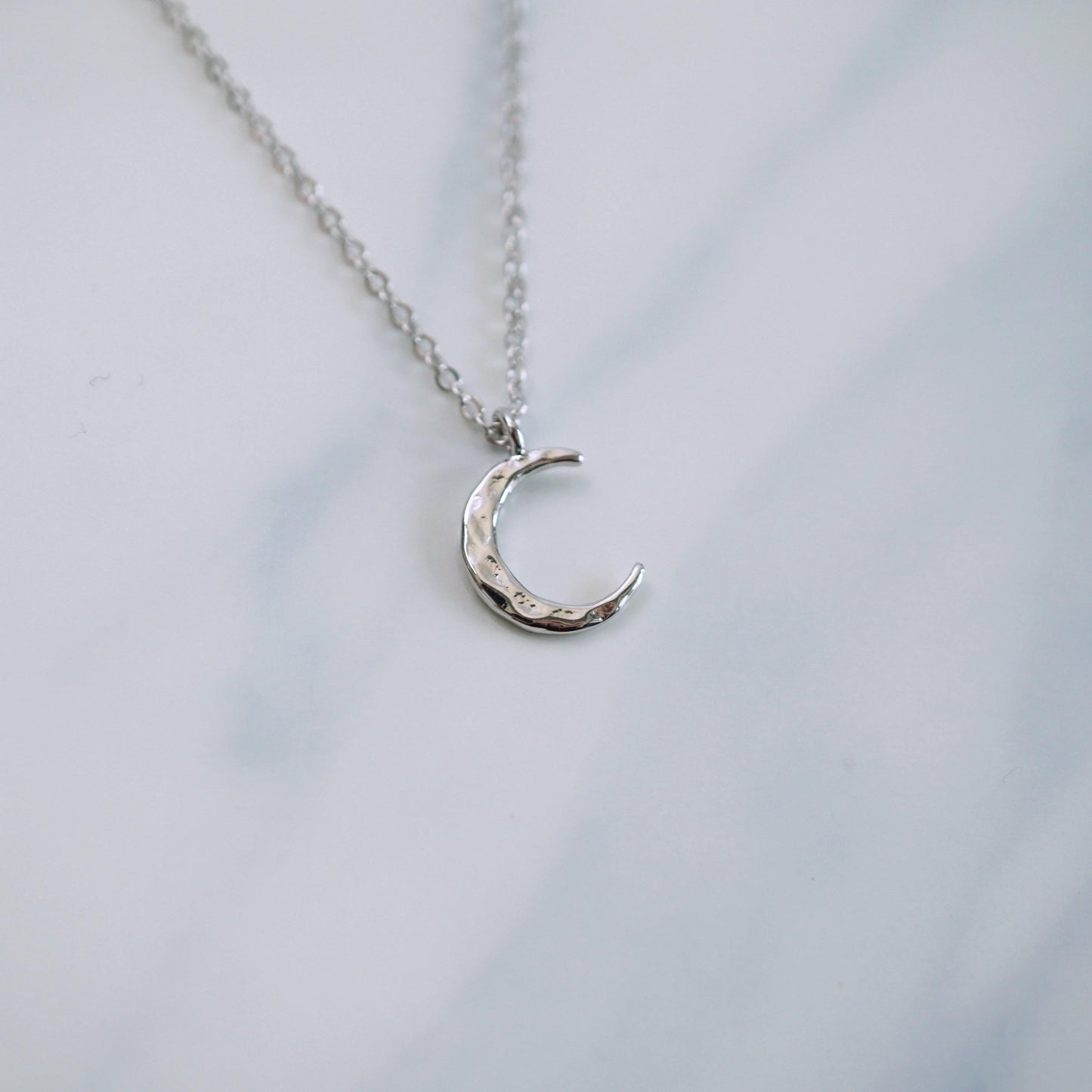 Hammered Crescent Moon Necklace - Studdedheartz