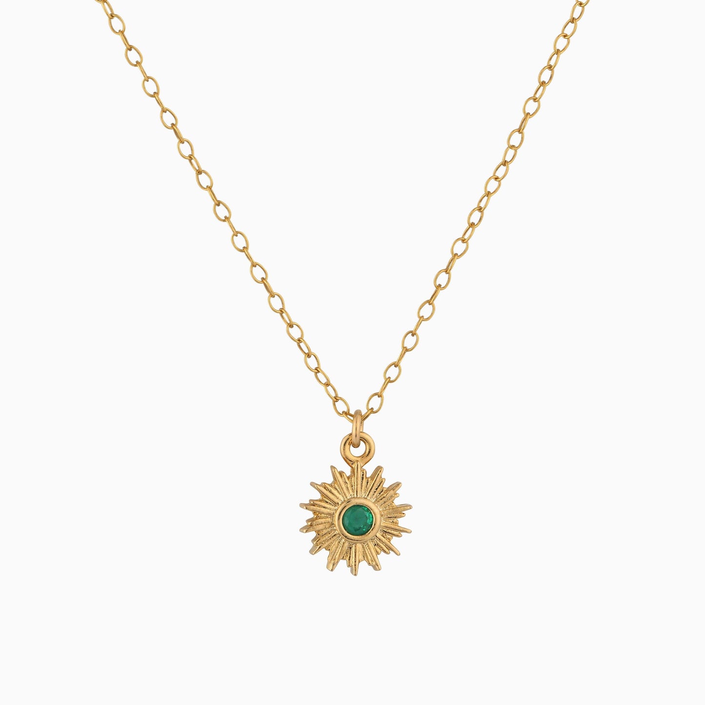Emerald Sparkling Sun Necklace - Studdedheartz