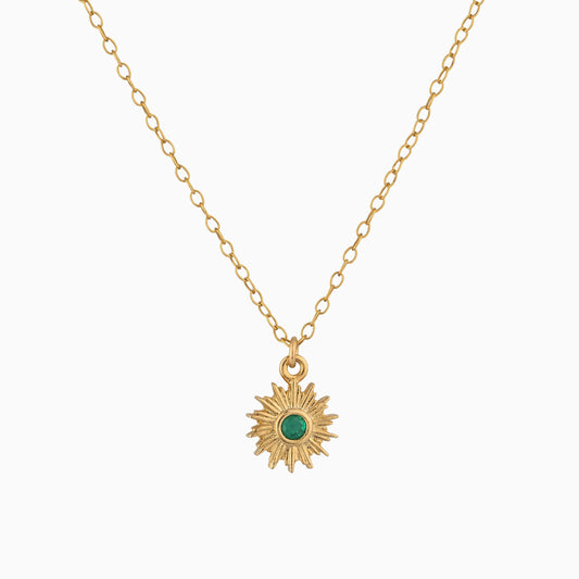Emerald Sparkling Sun Necklace - Studdedheartz