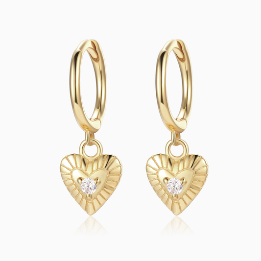 Vintage Little Heart Huggie Earrings