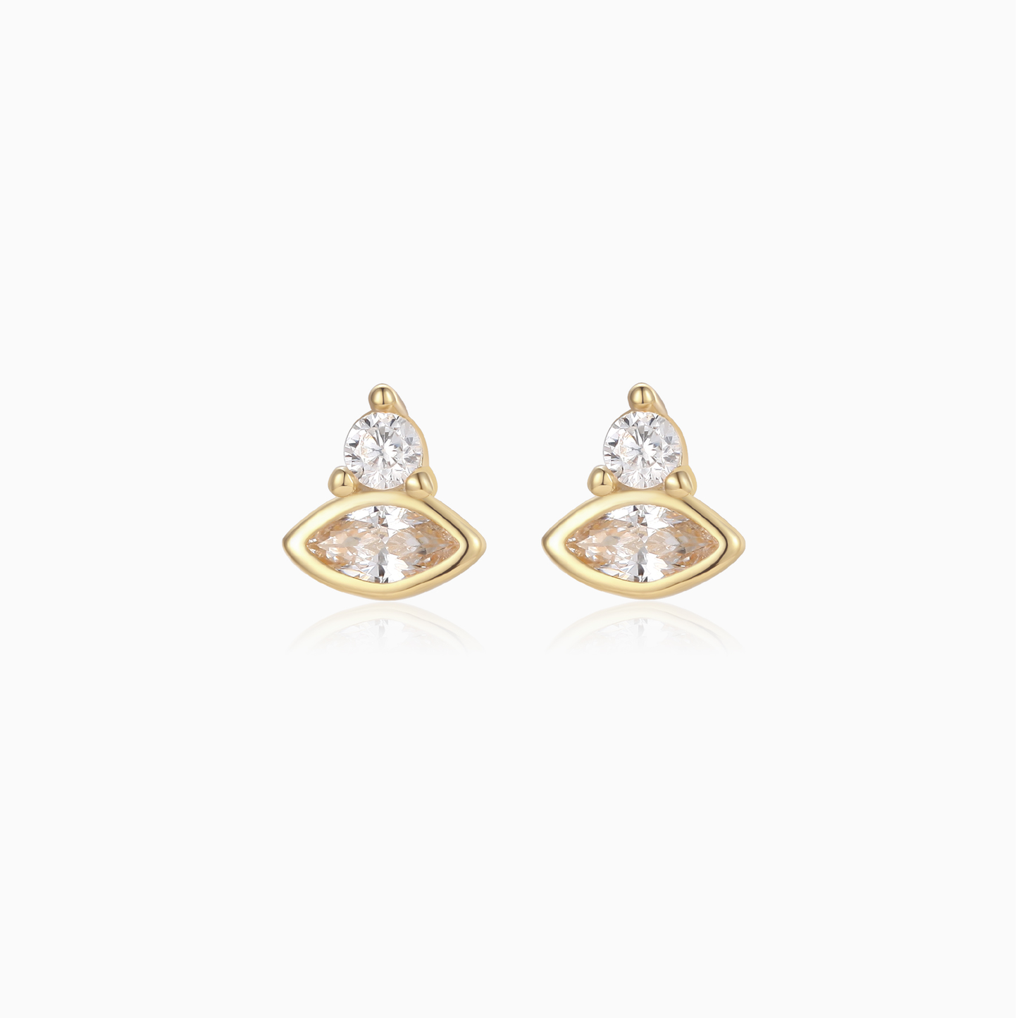 Marquise Cut Pear Shape CZ Stud Earrings