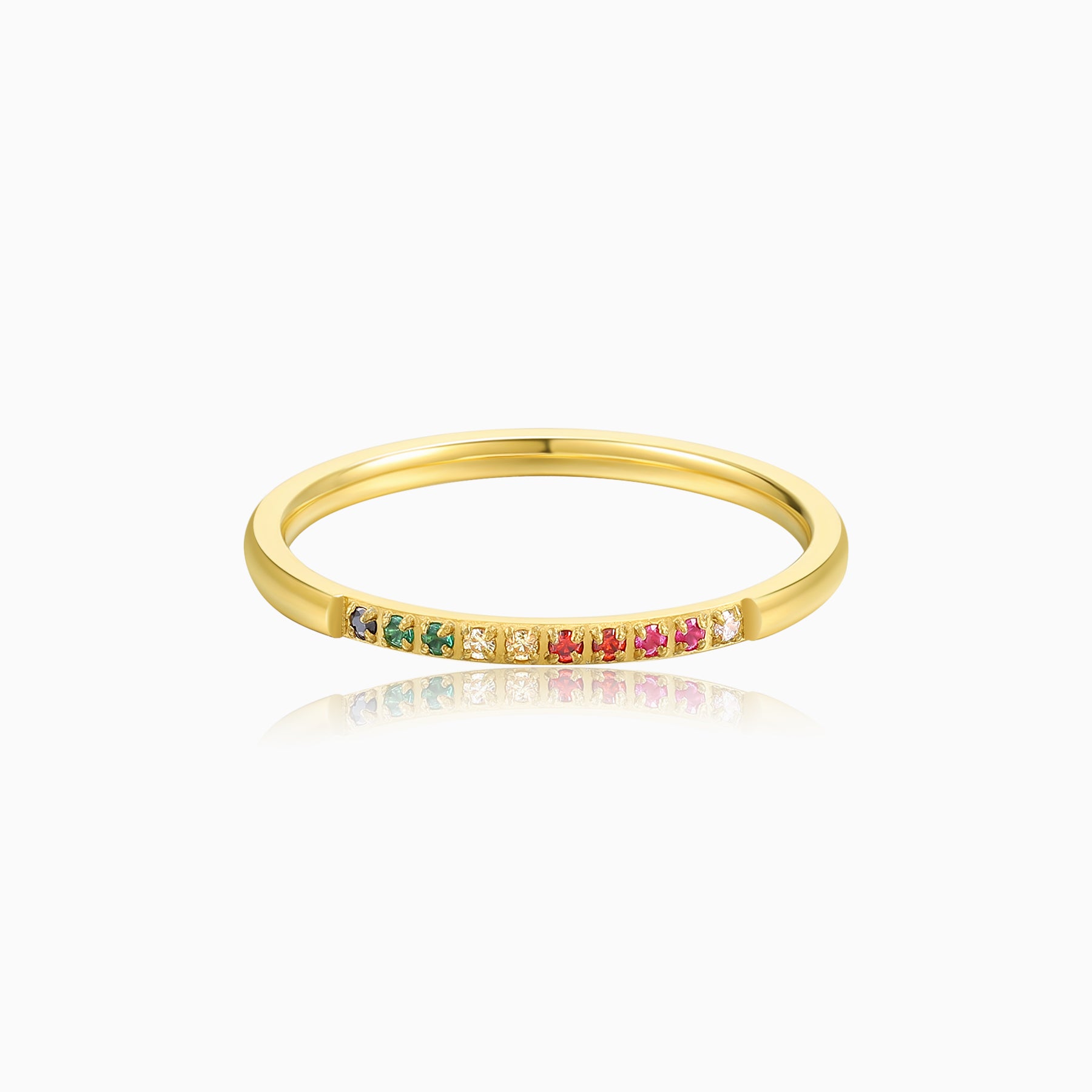 Dainty Pave Rainbow CZ Ring