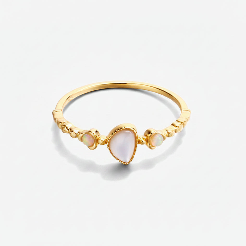 Marquise Mother of Pearl & Opal Ring