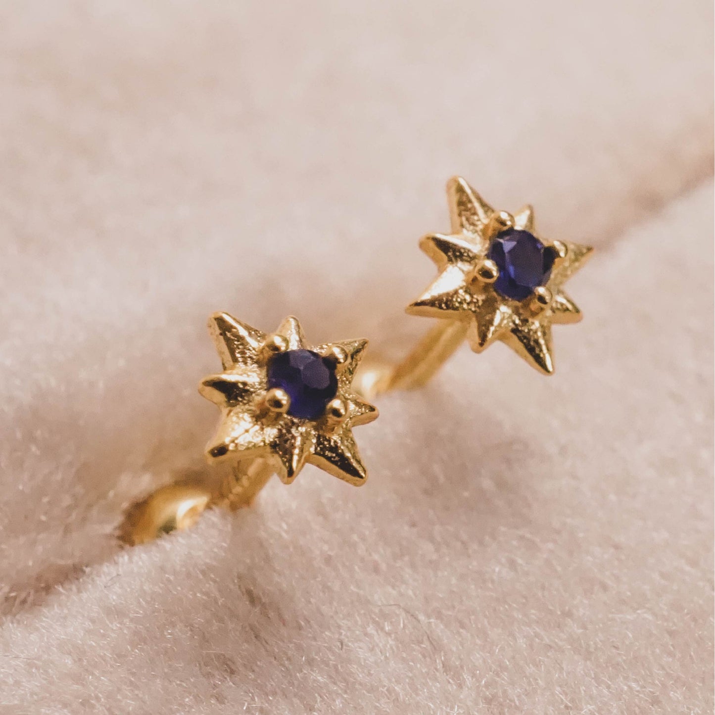 Midnight Blue Star Ball Back Stud Earrings