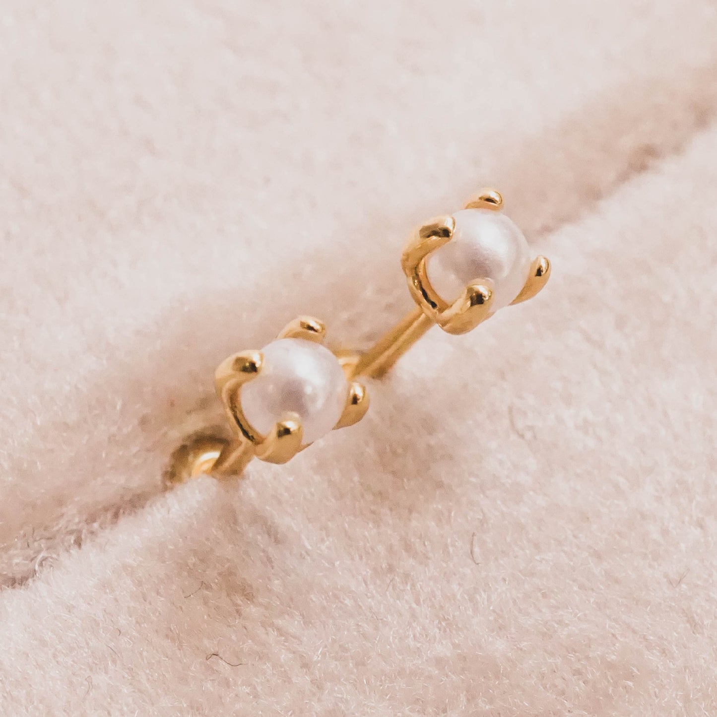 Mini Pearl Ball Back Stud Earrings