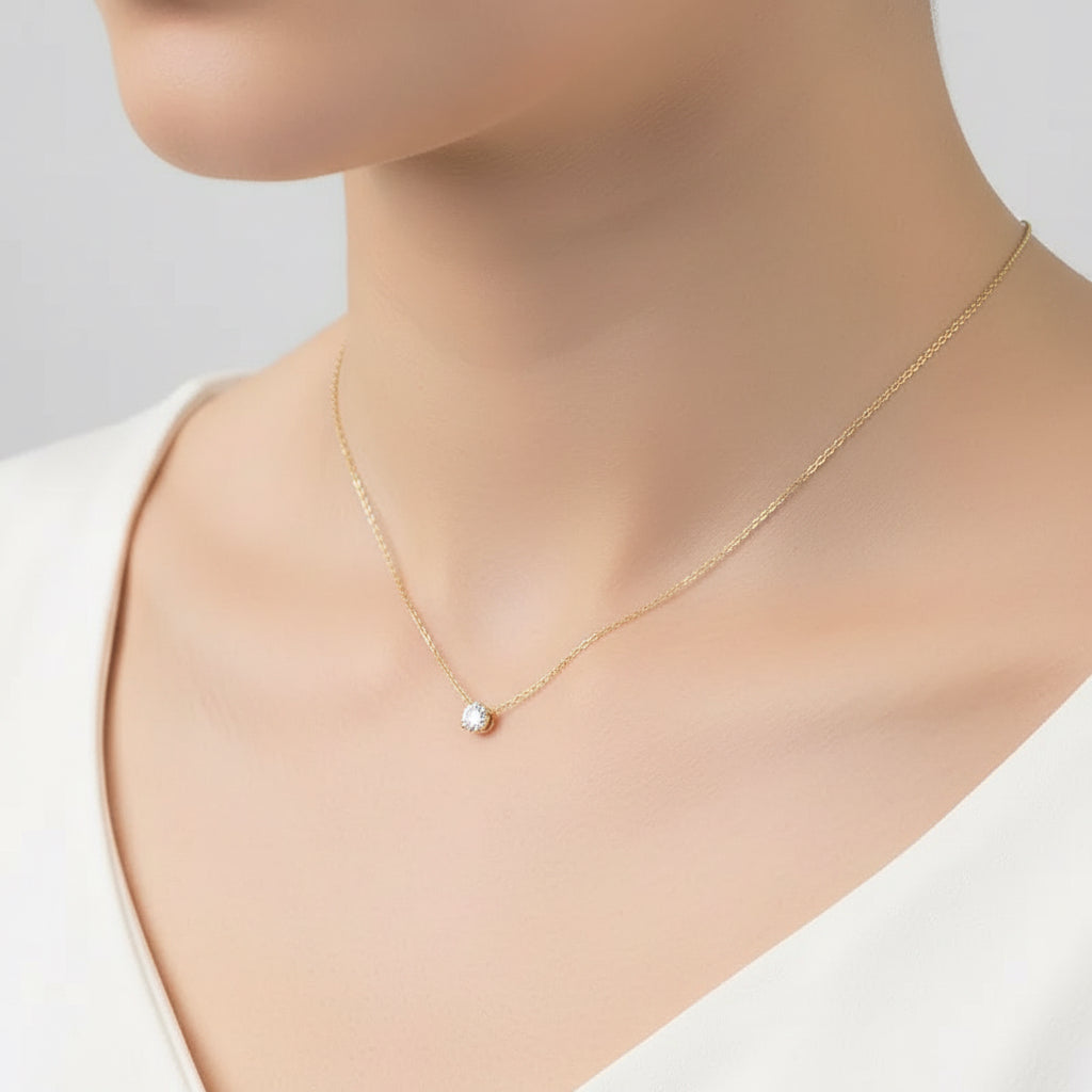 Mini Crystal Circle Necklace