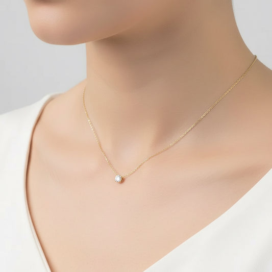 Mini Crystal Circle Necklace