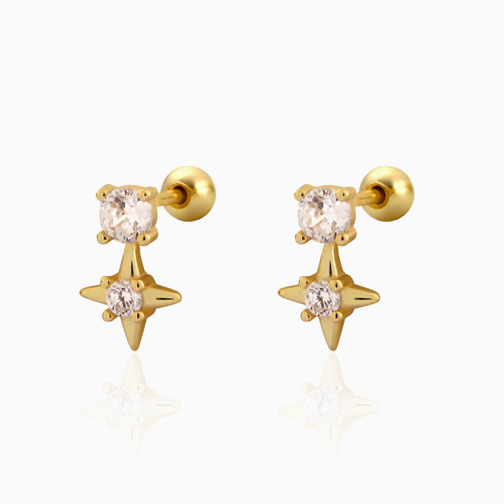 Starlight Bling Ball Back Stud Earrings