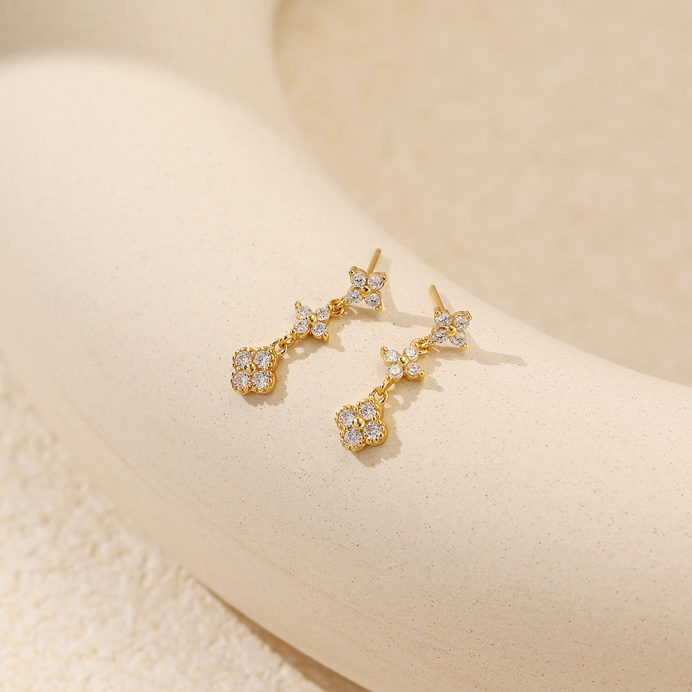 Lucky Clover Trio Drop Earrings