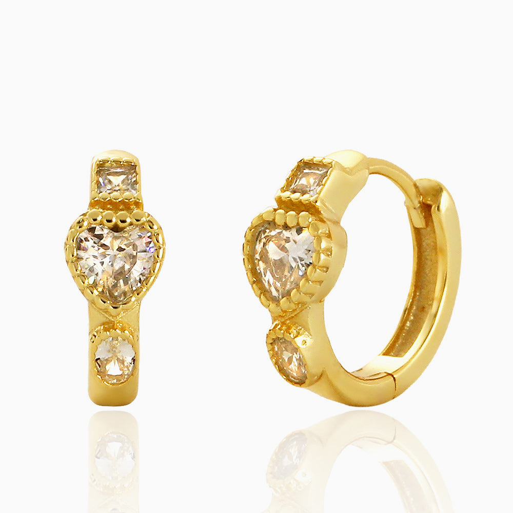 Golden Hearts Huggie Earrings