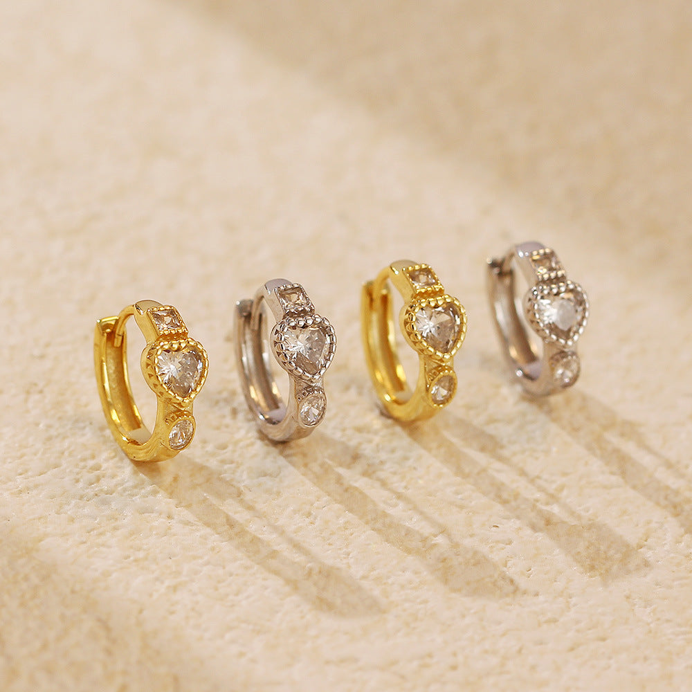 Golden Hearts Huggie Earrings