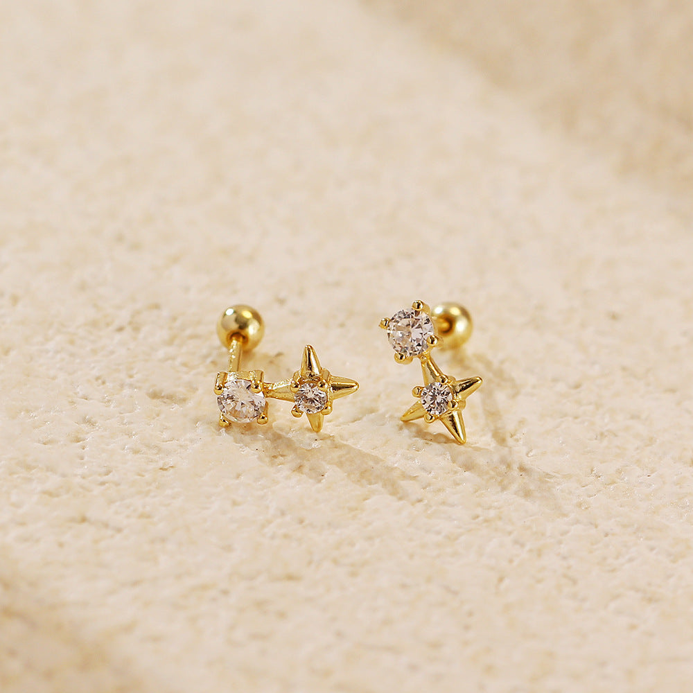 Starlight Bling Ball Back Stud Earrings