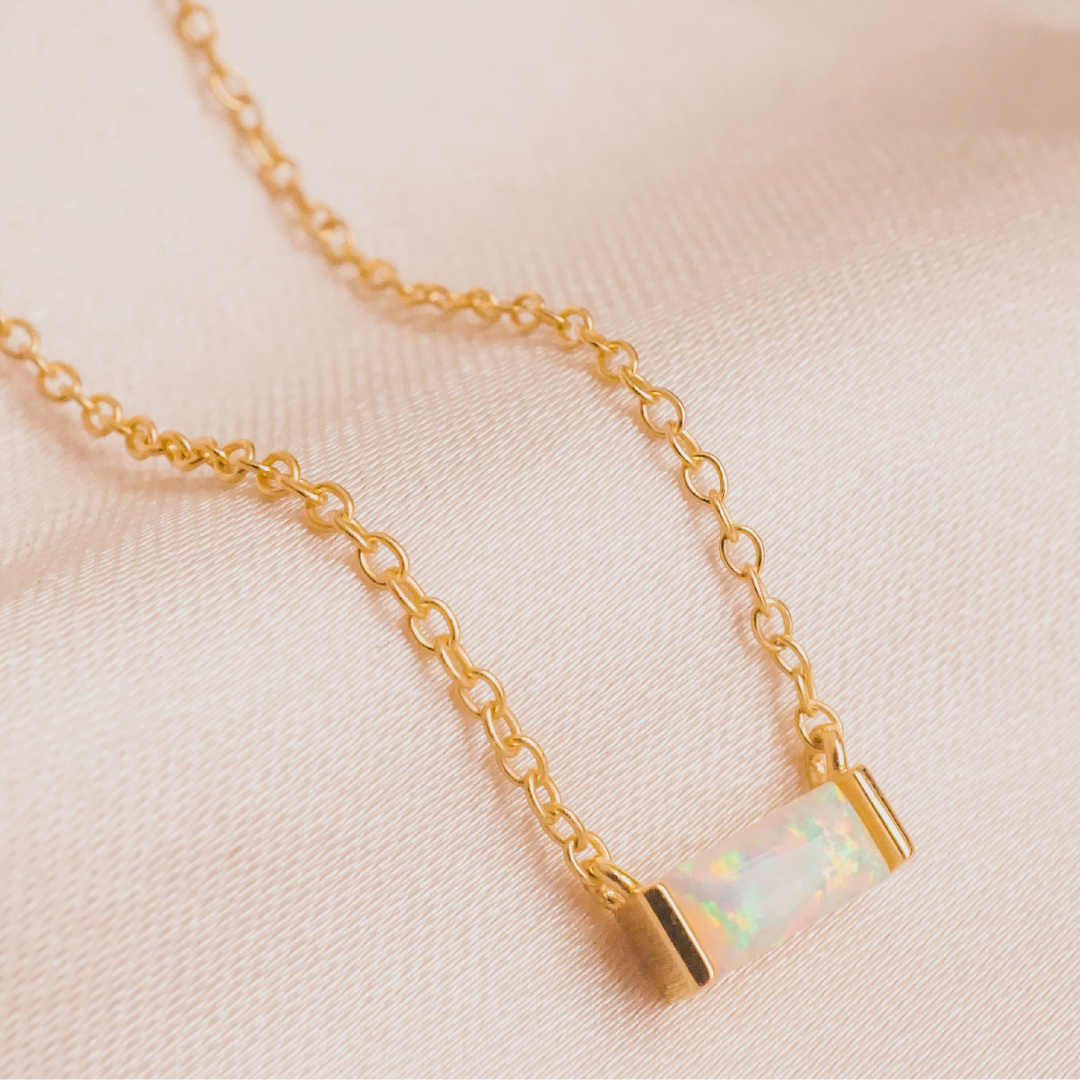 Baguette Birthstone Necklace