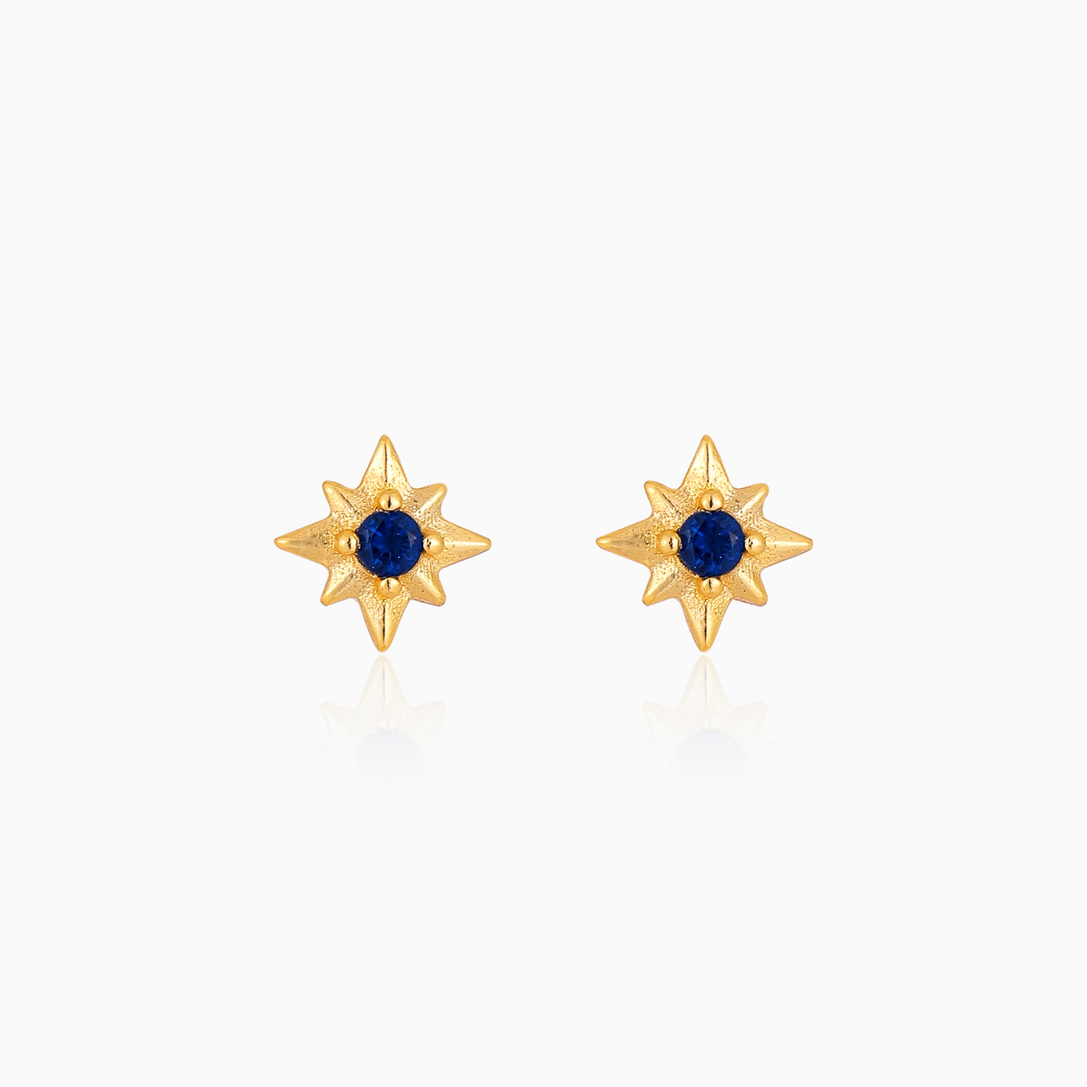 Midnight Blue Star Ball Back Stud Earrings