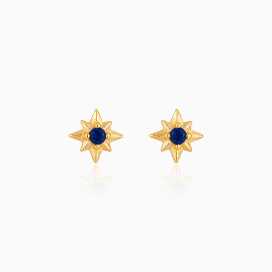 Midnight Blue Star Ball Back Stud Earrings