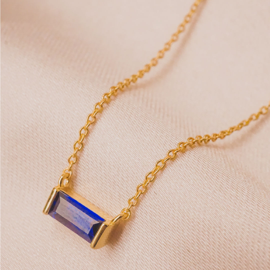 Baguette Birthstone Necklace