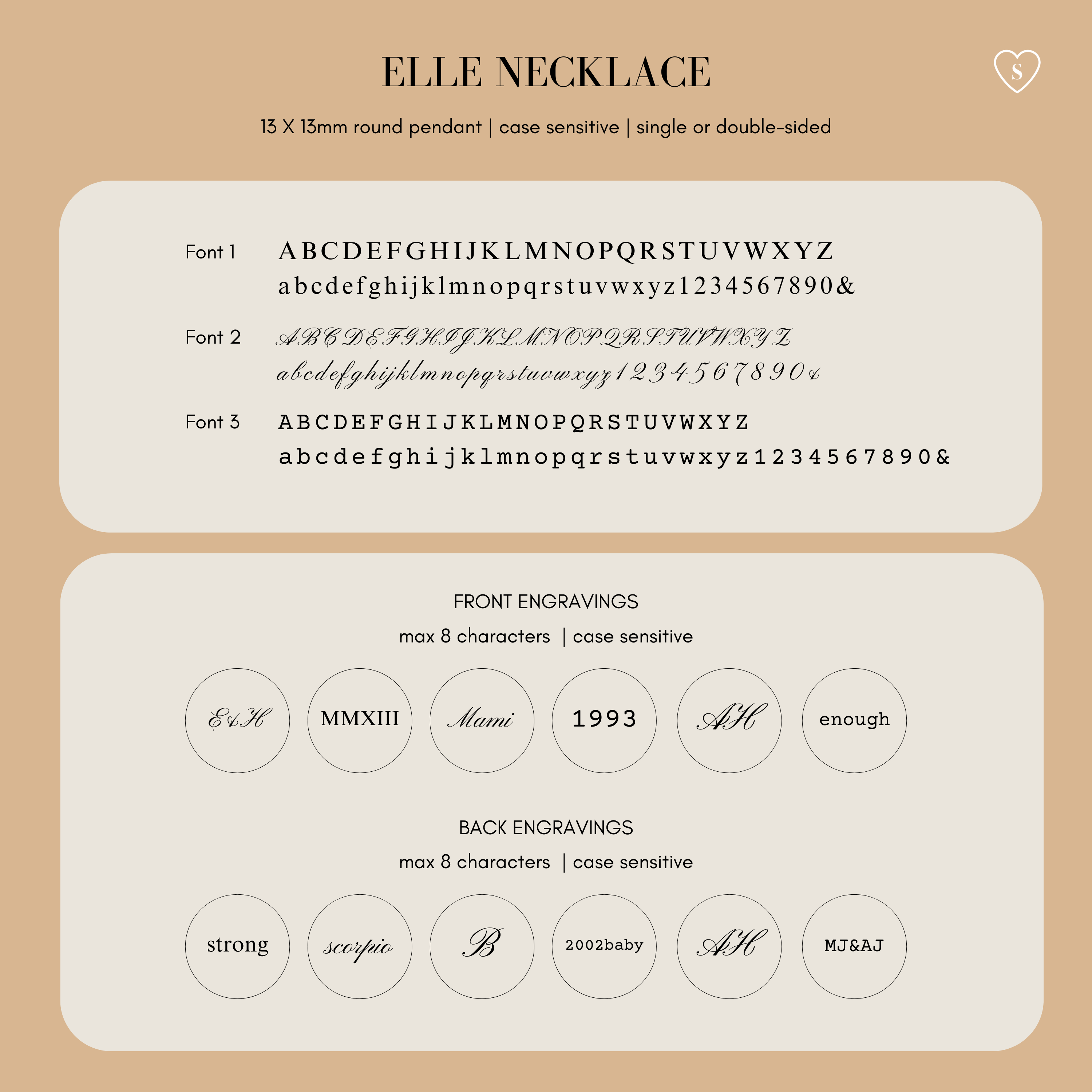 Elle Necklace - Personalized Engraved Disk