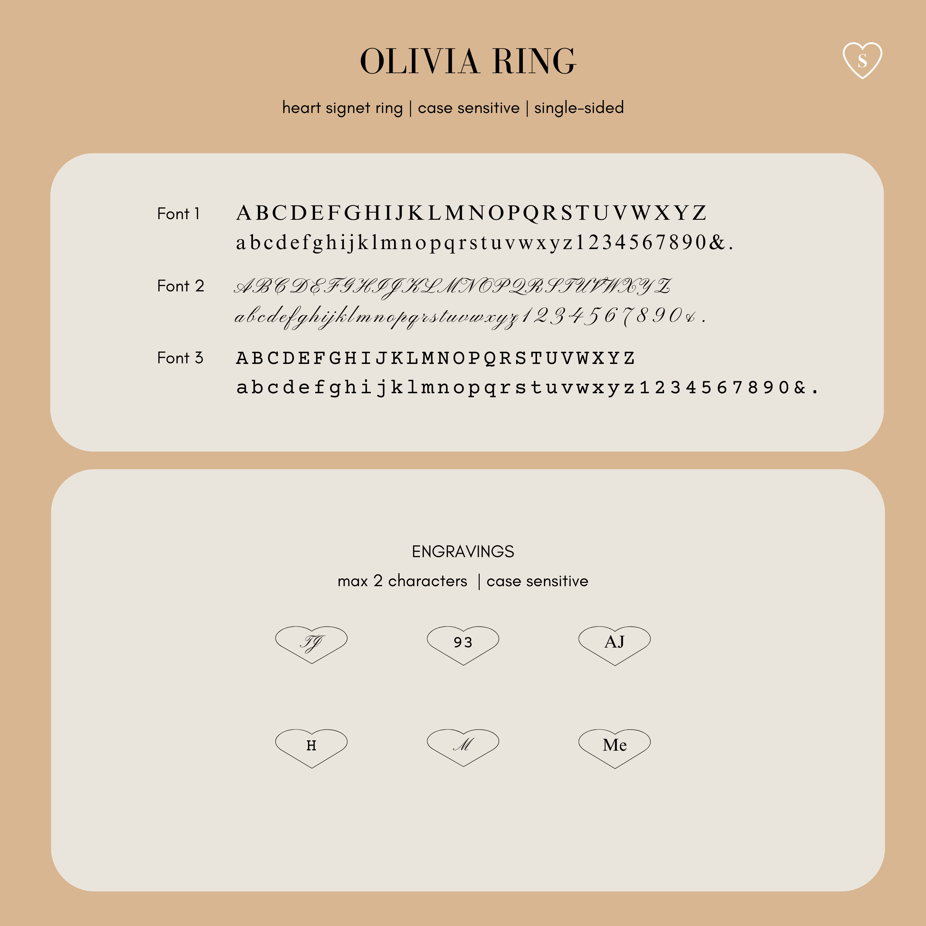 Olivia Ring - Personalized Engraved Heart Signet Ring