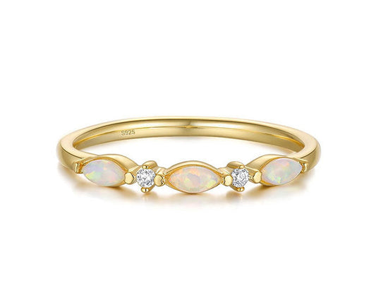 Triple Marquise Opal Band Ring