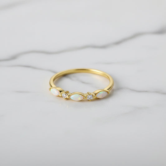 Triple Marquise Opal Band Ring