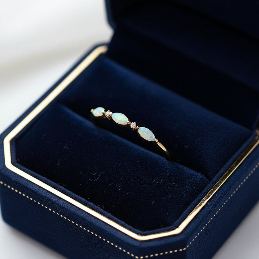 Triple Marquise Opal Band Ring