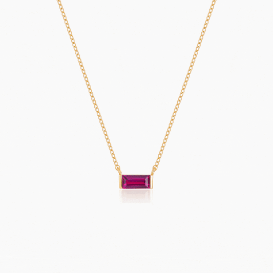 Baguette Birthstone Necklace