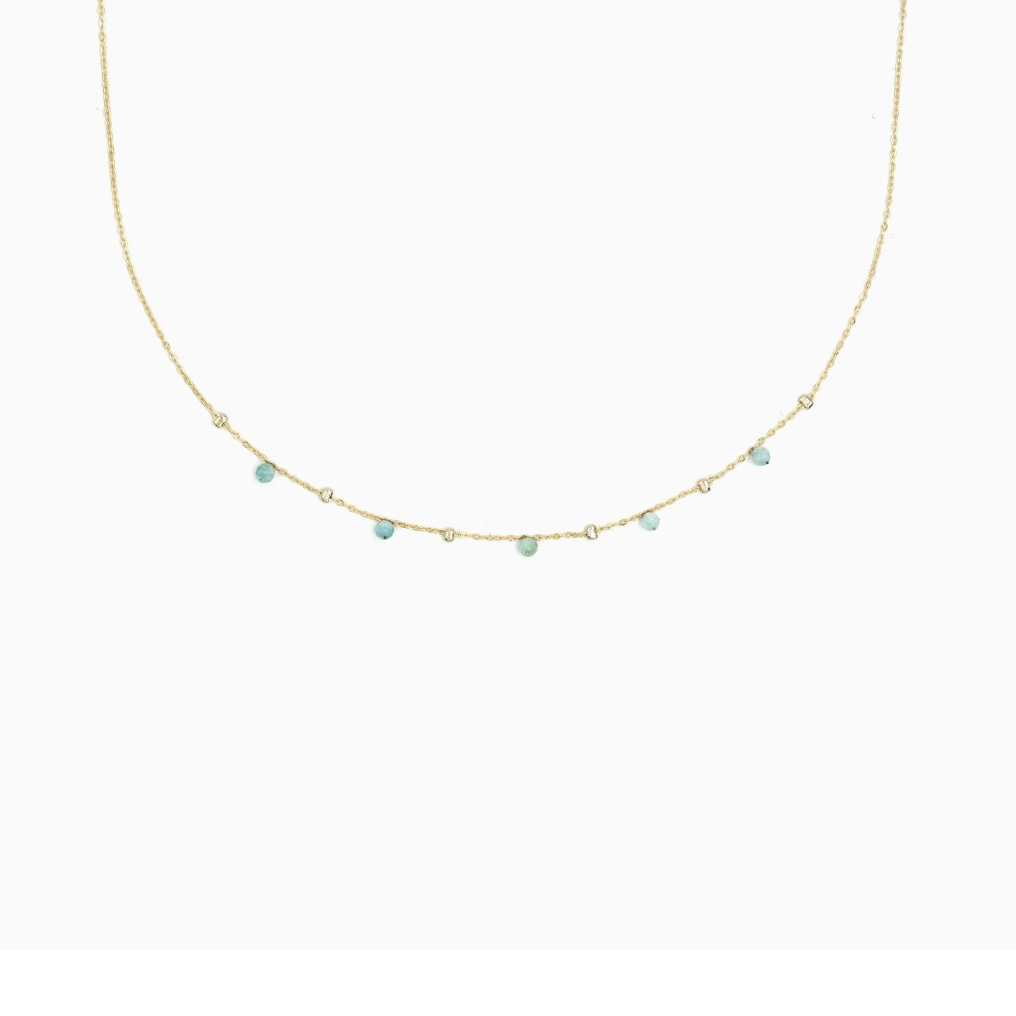 Natural Amazonite Twinkle Satellite Necklace - Studdedheartz