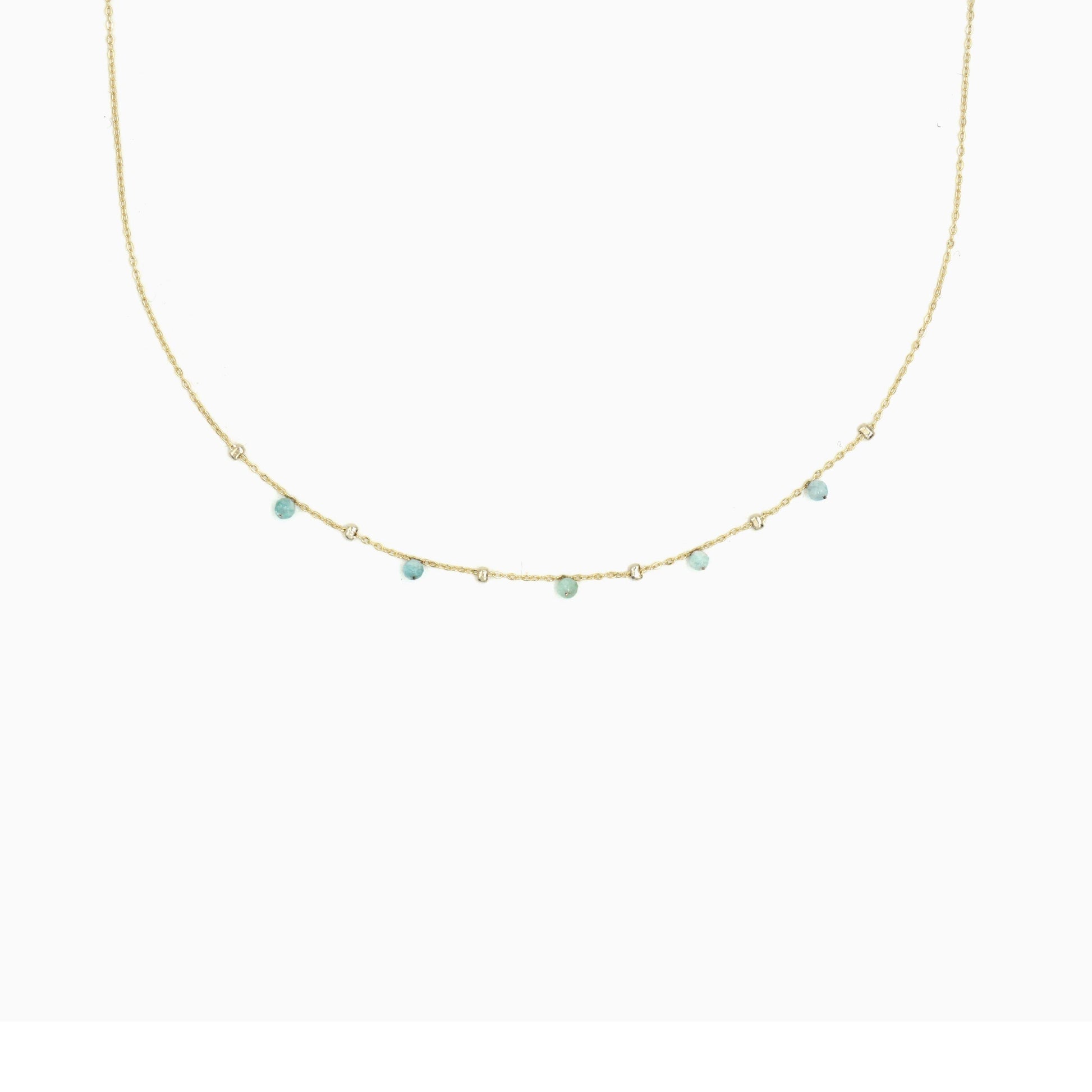 Natural Amazonite Twinkle Satellite Necklace - Studdedheartz