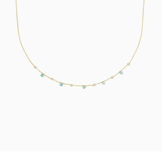 Natural Amazonite Twinkle Satellite Necklace - Studdedheartz