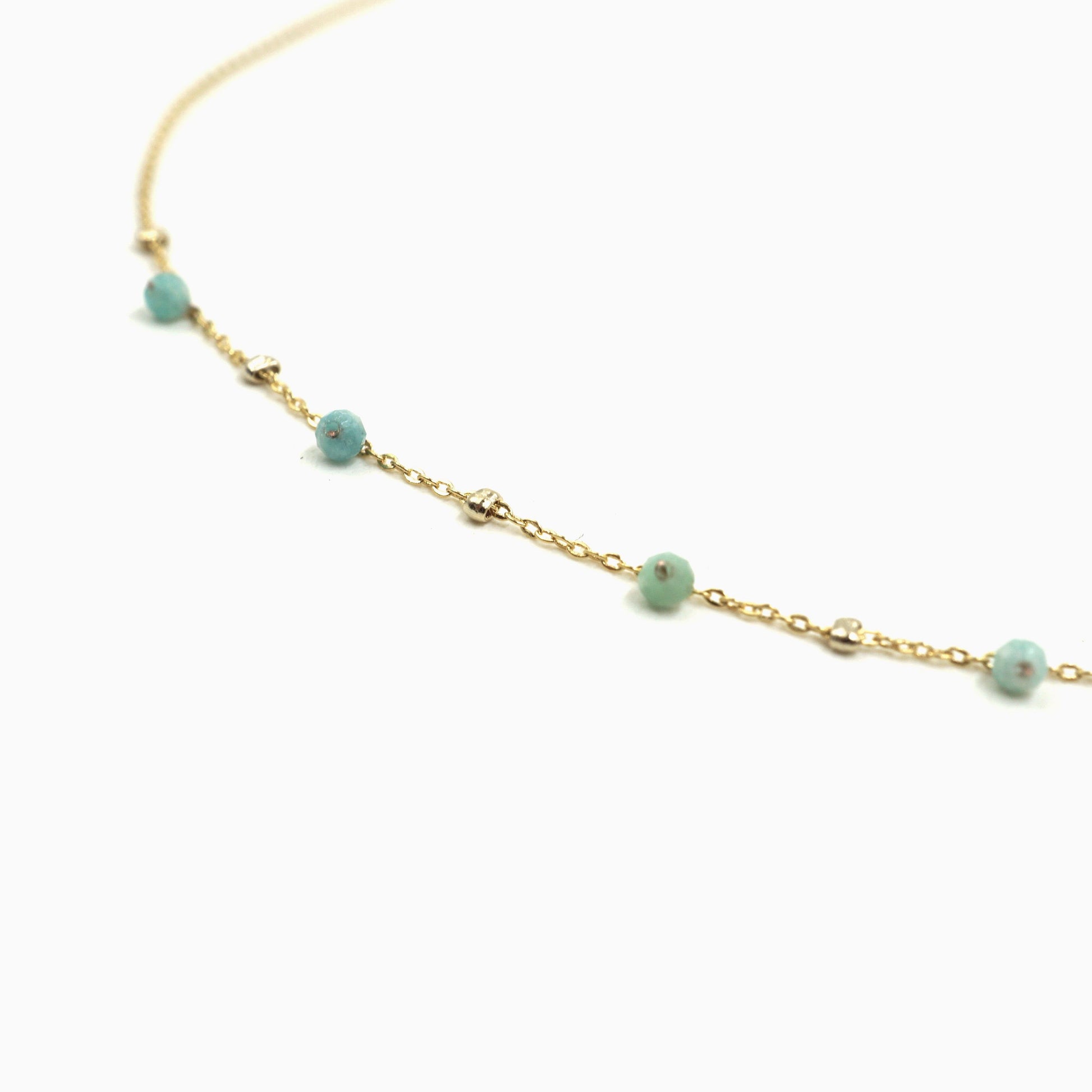Natural Amazonite Twinkle Satellite Necklace - Studdedheartz
